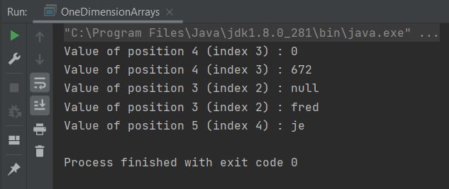 run one dimensional arrays run one dimensional arrays