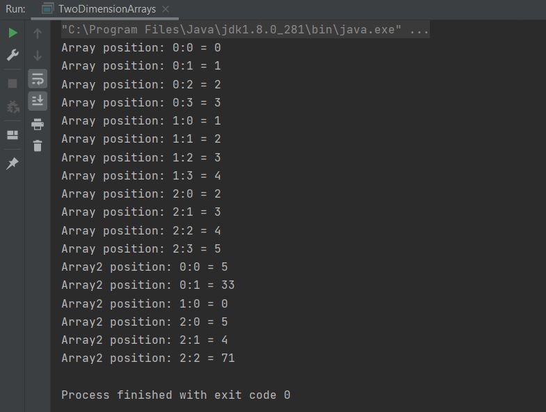 run two dimensional arrays run two dimensional arrays