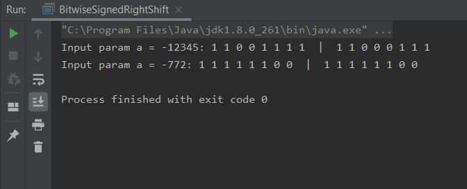 run bitwise signed right shift run bitwise signed right shift