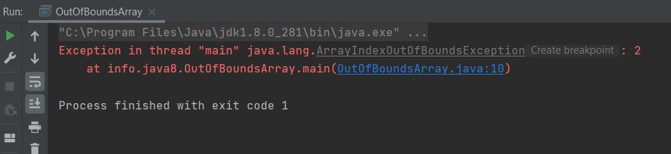 run out of bounds array run out of bounds array