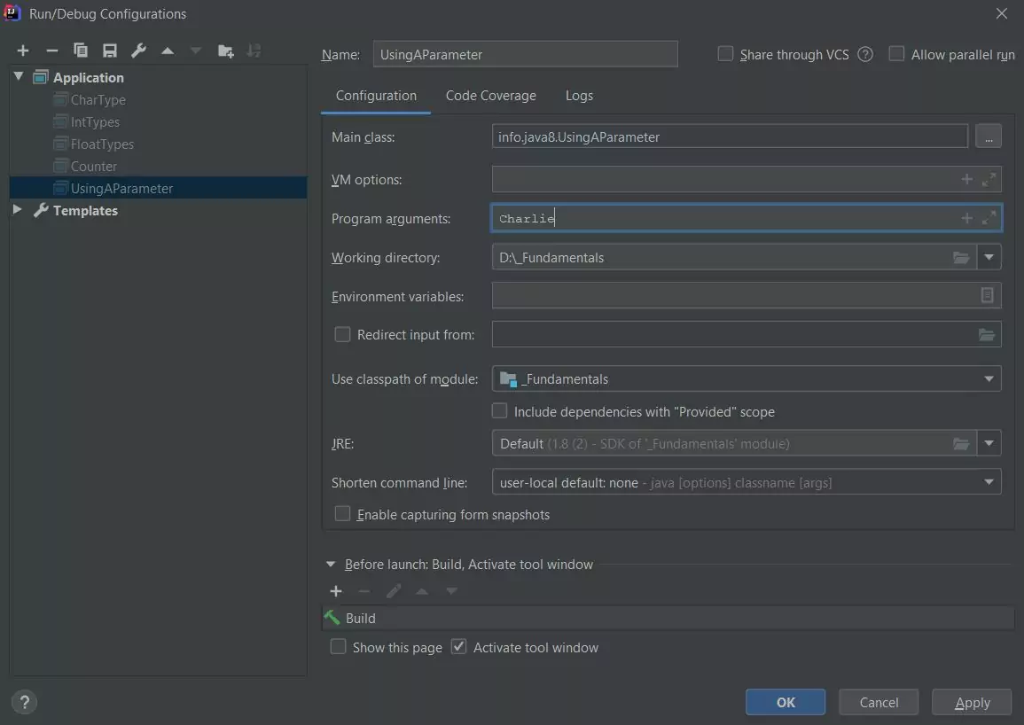 run parameter 3 run parameter 3