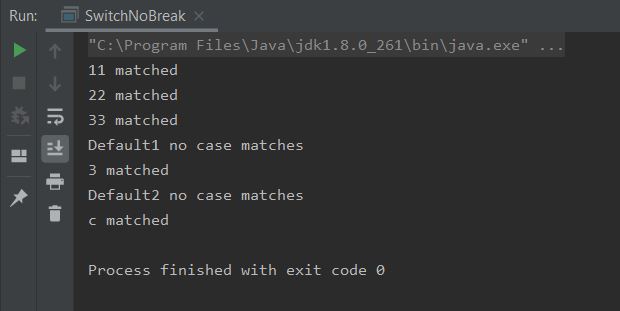 run switch no break run switch no break